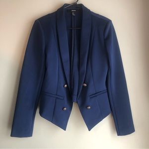Forever 21 Navy Blue Cobalt Blazer Jacket Sz M